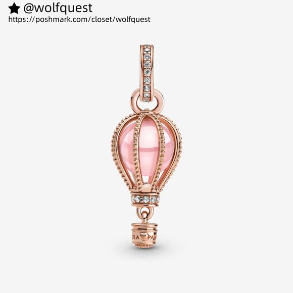 Pandora Sparkling Pink Hot Air Balloon Dangle Charm - Picture 3 of 6